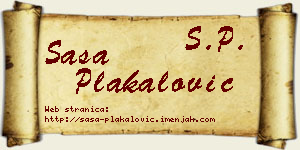Saša Plakalović vizit kartica
